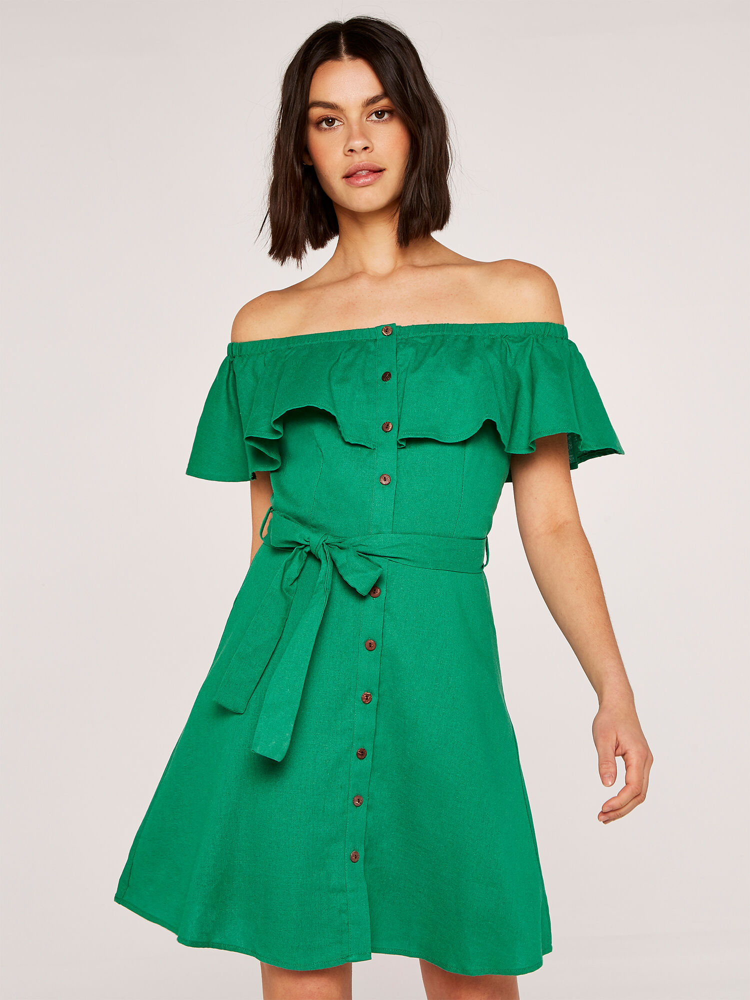 Ruffle bardot top