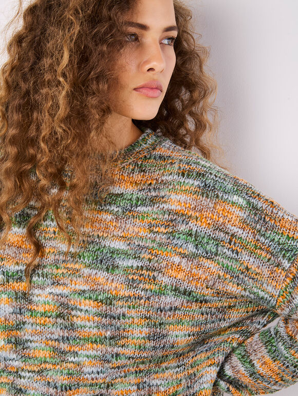 Space Dye Boxy Jumper, Green, large