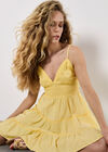 Bow Back Crochet Cami Mini Dress, Yellow, large
