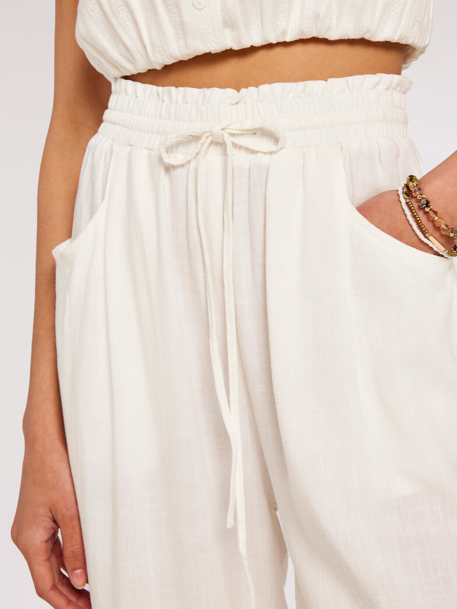 Ladies wide leg shop linen trousers uk