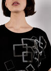 Scattered Squares Rhinestone T-Shirt, Black, large