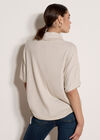 Roll Neck Oversized Top, Stone, large