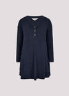 Soft Touch Rib Knit Mini Dress, Navy, large