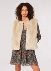 Faux Fur Cropped Gilet, Stone, large