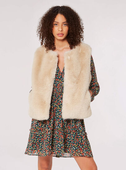 Faux Fur Cropped Gilet