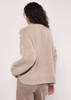 Embroidered Flower Jumper, Stone, large