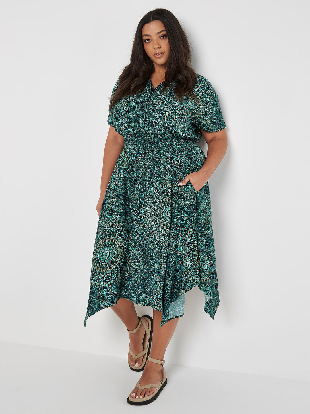 Image of Curve Moroccan Mandala Midi Dress