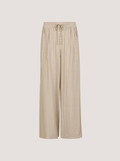Pinstripe Wide-Leg Trousers