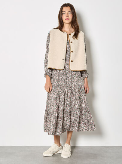 Reversible Borg Suede Gilet