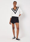 V-Neck Cricket Jumper, White, large