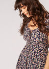 Ditsy Floral Milkmaid Mini Dress, Navy, large