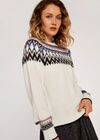 Fairisle Knit Jumper, Cream, large