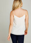 Strappy V Neck Vest Top, Cream, large