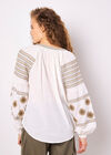 Aztec Embroidered Blouse, White, large