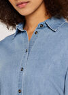 Denim Cropped Shirt, Blue, large