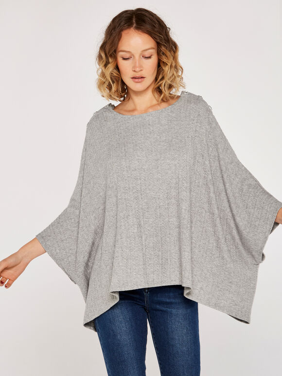 Pointelle Poncho | Clothing