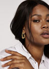 Hammered Gold Oval Earrings, Yellow, large