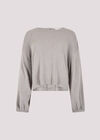 Button Back Ribbed Soft Touch Top, Grey, large