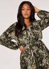 Curve Meadow Textured Midi Dress, Khaki, large