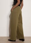 Wide-Leg Jersey Joggers, Khaki, large