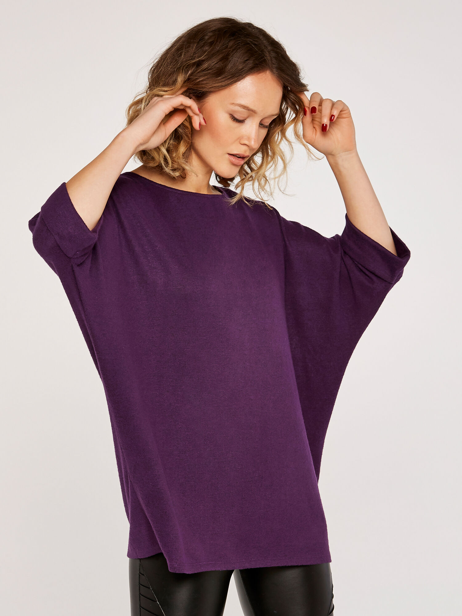 Soft Touch Batwing Top Apricot Clothing