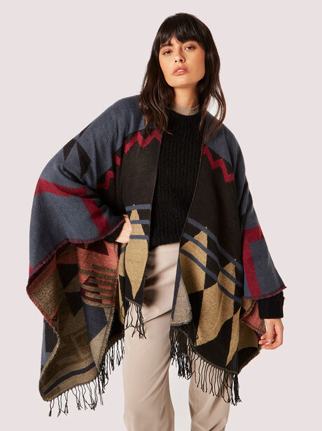 Geometric Knit Blanket Scarf