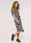 Swirl Drawstring Midi Dress, Cream, large