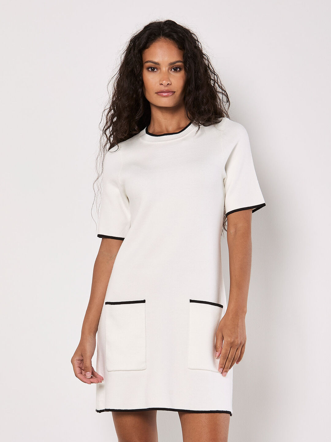 Image of Monochrome Knitted Mini Dress