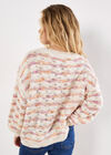 Wavy Stripe Pastel Jumper, Stone, large
