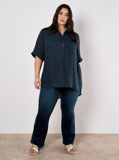 Slub Shimmer Relaxed Blouse