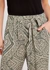 Aztec Print Belted Jogger, Khaki, large