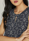 Navy Mosaic Tile Hanky Hem Maxi, Navy, large