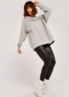 Good Vibes Oversized Jumper, Grey, large