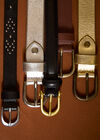 Silver Rivet Studded Belt, Black, large