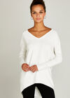 Ribbed Oversized Jumper, Cream, large