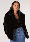 Short Opulent Fur Coat, Black, large