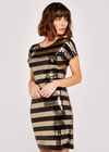 Sequin Stripe Mini Dress, Yellow, large
