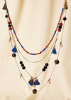 Blue Tassle Necklace, Blue, large