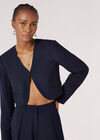 Cropped Bolero Jacket, Navy, large