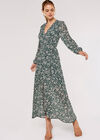 Floral Wrap Maxi Dress, Green, large