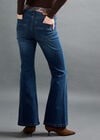 Lulu Scarf Belt Flare Jeans, Blue, large