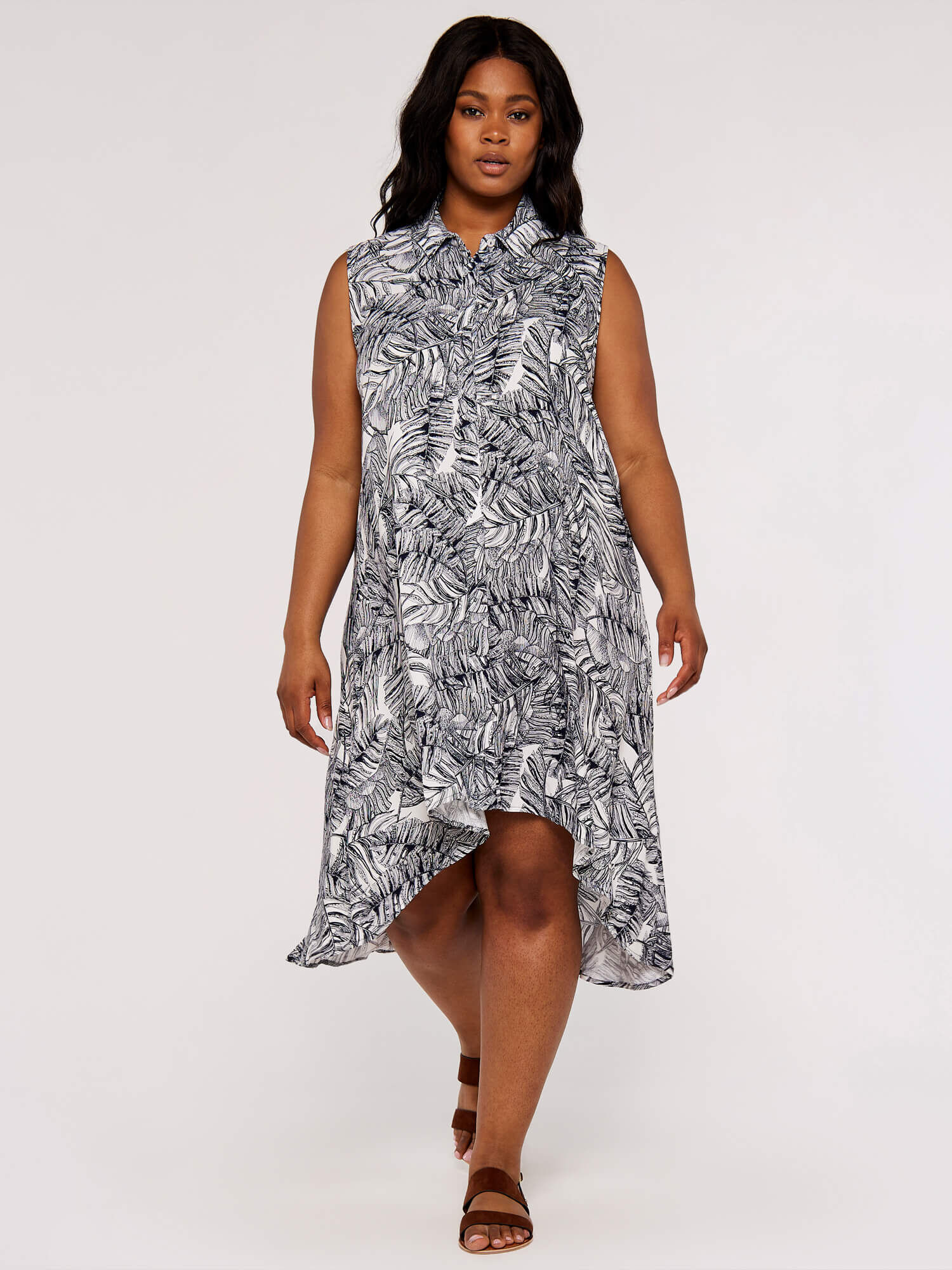 Curve Leaf High Low Dress
