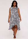 Curve Leaf High-Low Dress, Navy, large