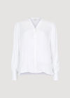 Grandad Collar Slub Fabric Shirt, White, large