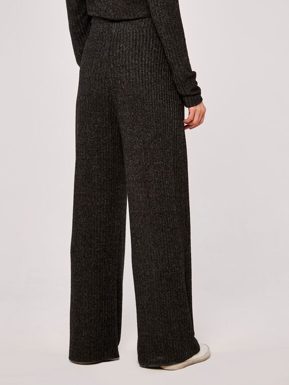 Soft Touch Palazzo Trousers, Dark Grey - Charcoal, large