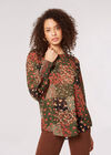 Patchwork Ditsy Floral Top, Green, large