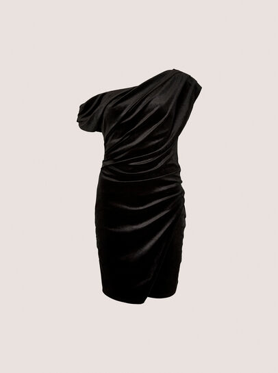 One-Shoulder Velvet Bodycon Mini Dress