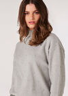 Oversized Mockneck Jumper, Grey, large