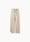 Wide-Leg Linen Blend Trousers, Stone, large