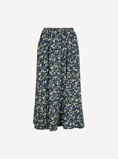 Floral Print A-Line Midaxi Skirt